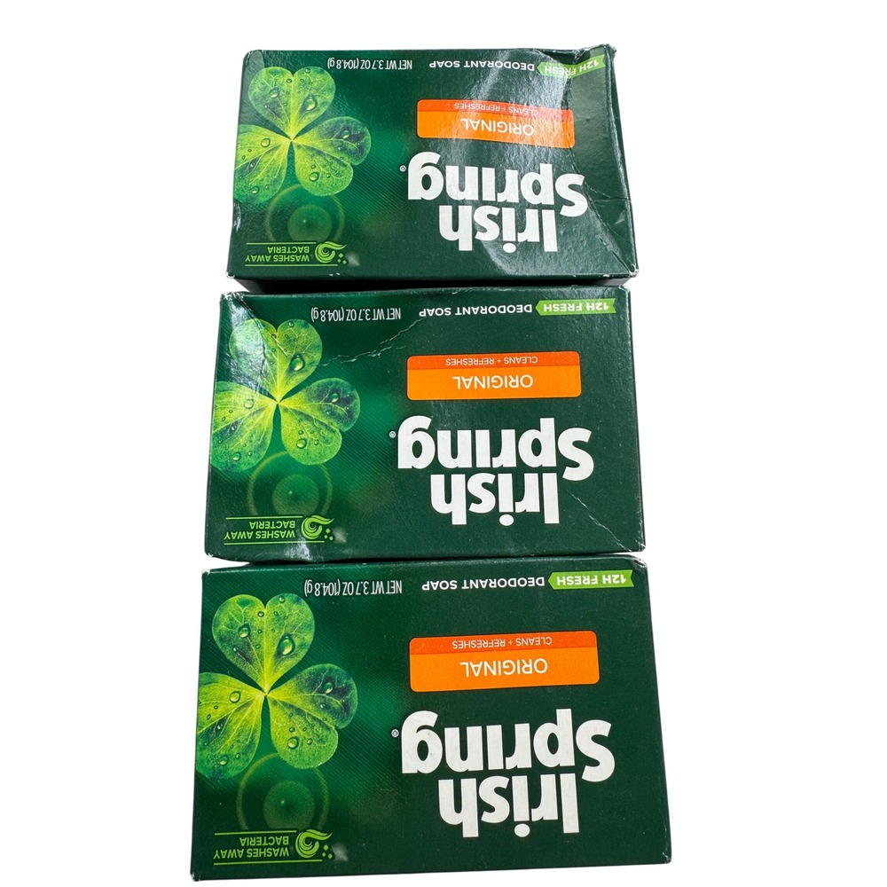 Irish Spring Original Bar Soap 3 Pack 3.7 oz No Flaxseed Linseed Oil Formila